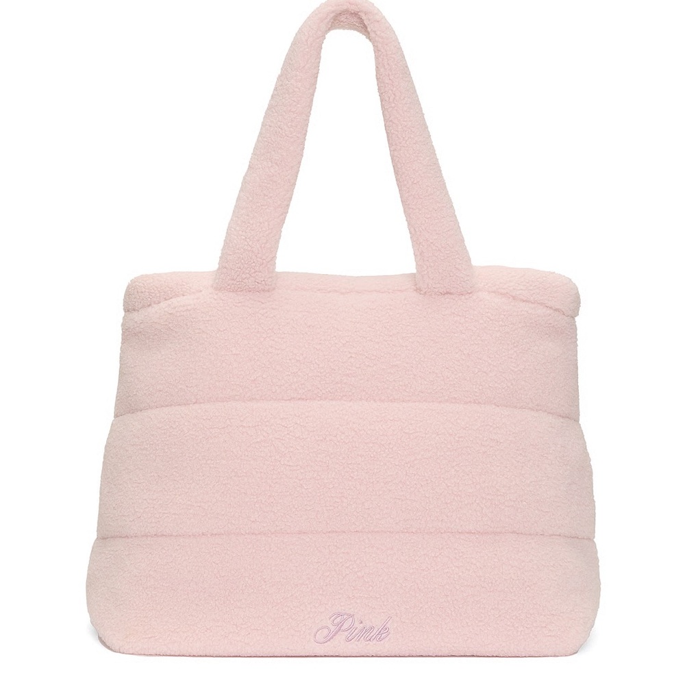 PINK VICTORIA'S SECRET Cozy Plush Tote - Picture 1 of 5